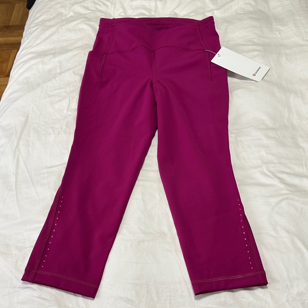 Lululemon Athletica Magenta Swift Speed High Rise Frop 22” Leggings Size 6